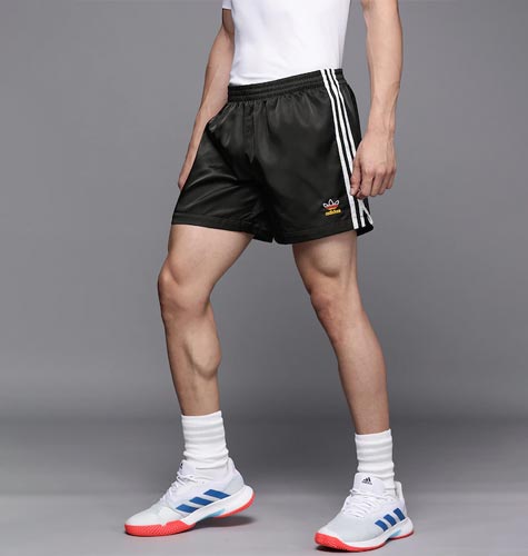 Men Black Football Nations Woven Germany Shorts